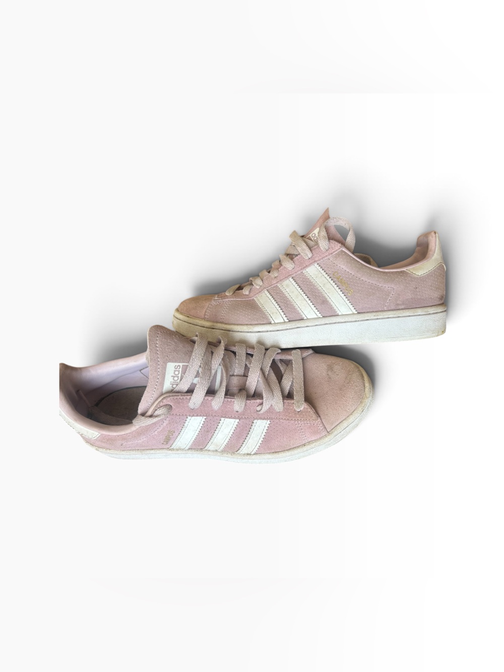 adidas Women’s Pink Suede campus Sneakers with White Stripes
